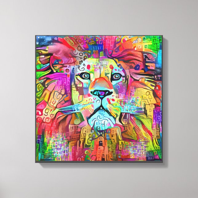 Lienzo Cara de león | Zazzle_Growshop. (Anverso)