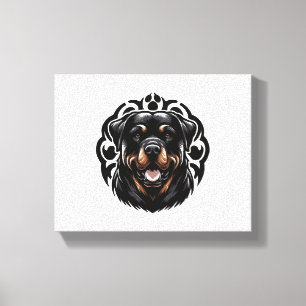 Lienzo Cara de perro de Rottweiler