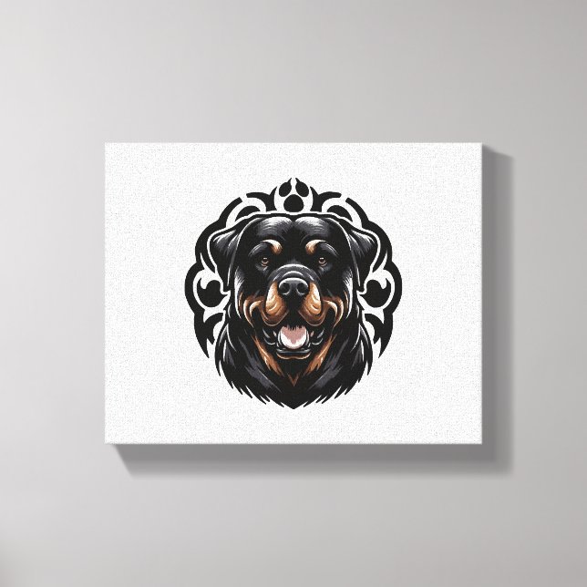 Lienzo Cara de perro de Rottweiler (Anverso)