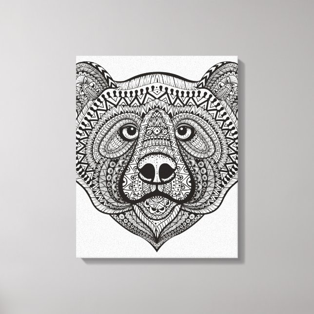 Lienzo Cara del oso inspirado 6 (Anverso)