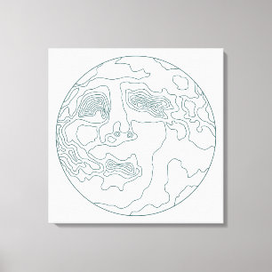 Lienzo cara en la luna