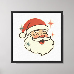 Lienzo Cara Retro de Santa Claus – Navidades Vintage