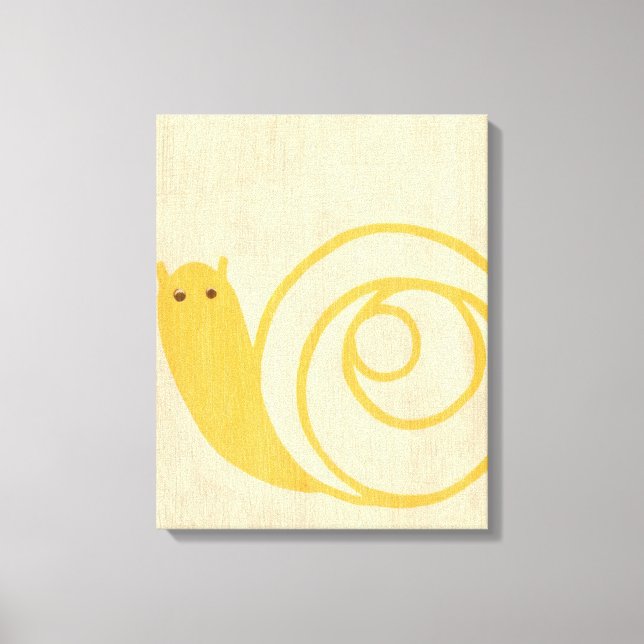 Lienzo Caracol amarillo en el fondo de la crema (Anverso)