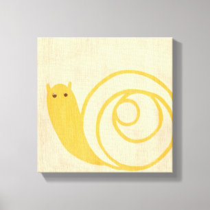 Lienzo Caracol amarillo en fondo crema