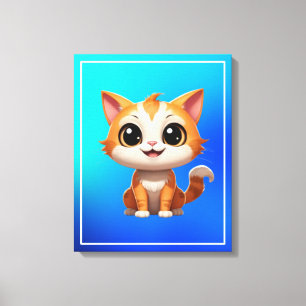 Lienzo Carácter de estilo de Personalizado de gatos de Na