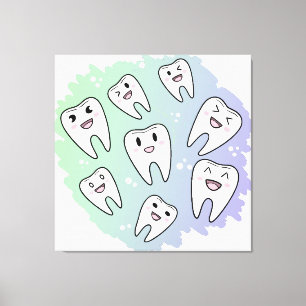 Lienzo Caracteres de los dientes de Personalizado lindo -