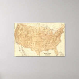 Lienzo Características topográficas de Estados Unidos