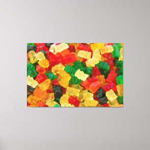 Lienzo Caramelo coloreado arco iris gomoso del oso