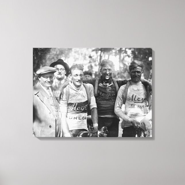 Lienzo Caras fangosas Tour de Francia 1928 después de la  (Anverso)