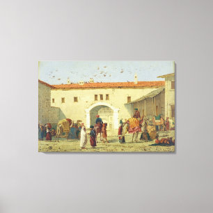 Lienzo Caravanseray en Mylasa, Turquía, 1845 (aceite en