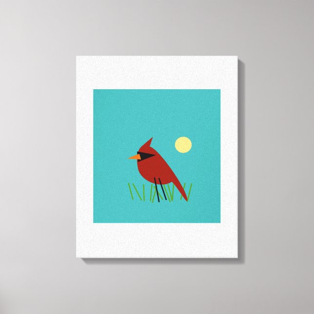 Lienzo Cardenal de hierba con Aqua Blue Green (Anverso)