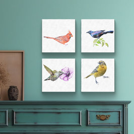 Lienzo Cardenal, Grackle, Hummingbird, Oriole