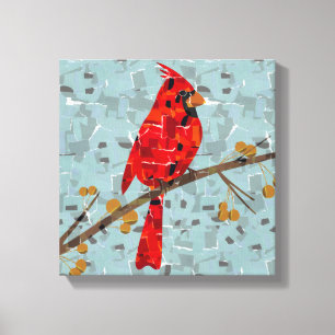 Lienzo Cardenal Rojo, el ave de Navidad