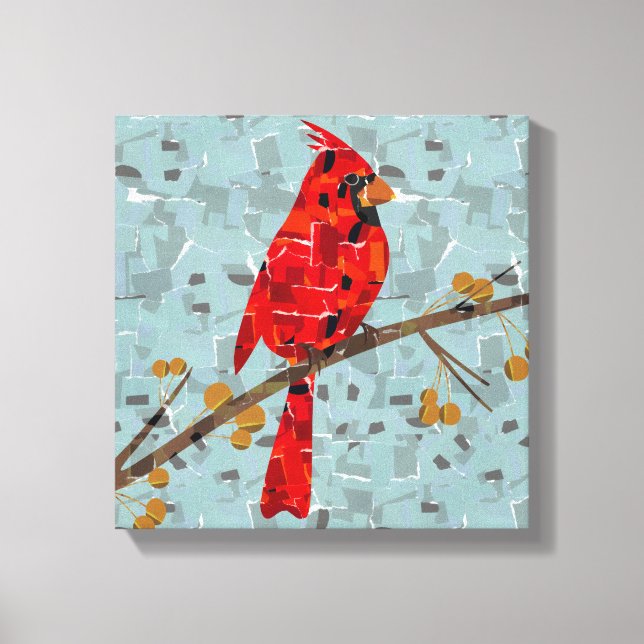 Lienzo Cardenal Rojo, el ave de Navidad (Anverso)