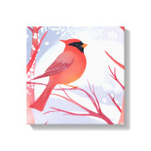 Cardenal Rojo | Hermosa Pintura de Acuarela