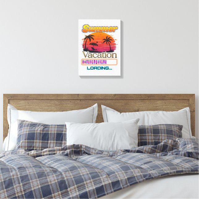 Lienzo Carga de Vacaciones Playa de Atardecer de Verano (Insitu(Dormitorio))