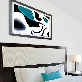 Lienzo Cargo de profundidad: resumen negro, blanco y azul