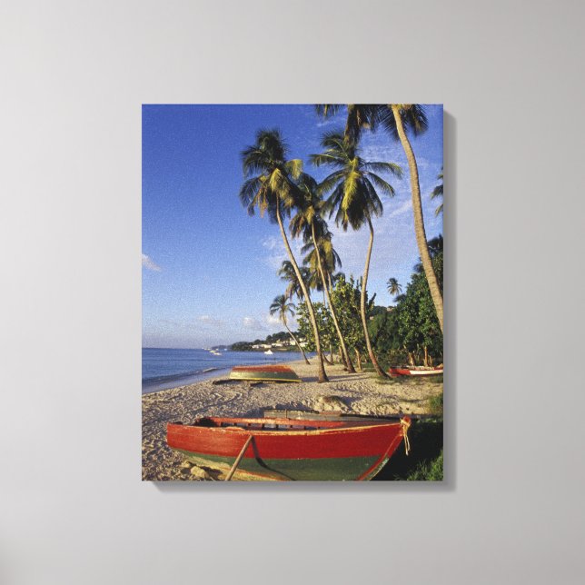 Lienzo CARIBE, Granada, St. George, Barcos en palmera (Anverso)