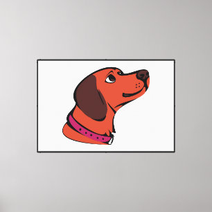 Lienzo Caricatura Canvas de perro Imprimir-Cute Perro Mar
