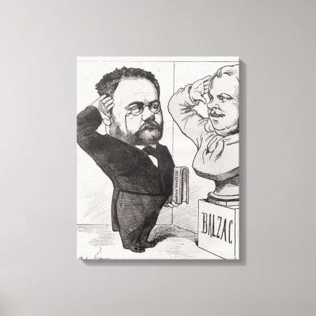 Lienzo Caricatura de Emile Zola (Anverso)