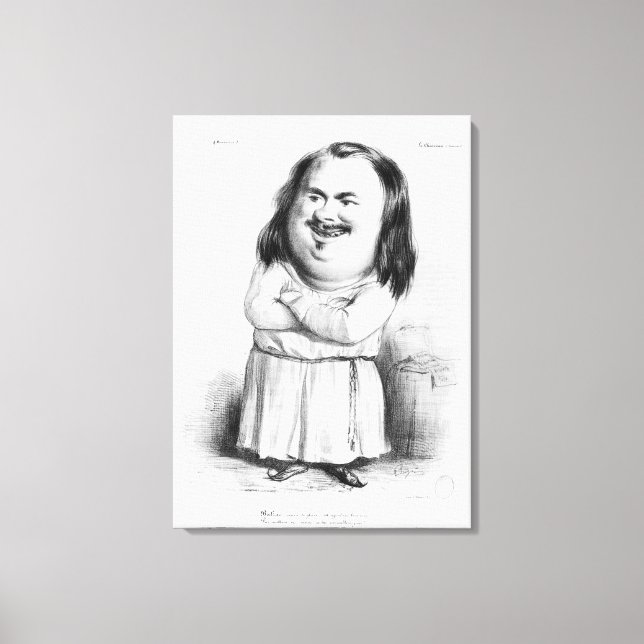 Lienzo Caricatura de Honore de Balzac (Anverso)
