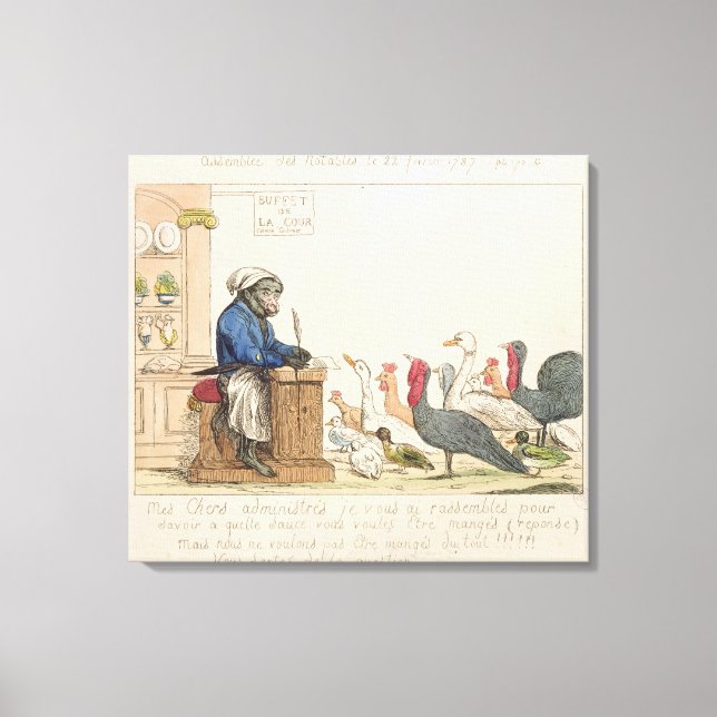 Lienzo Caricatura de la Asamblea de Notables (Anverso)
