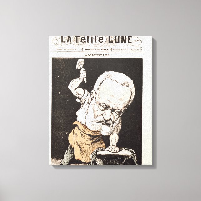 Lienzo Caricatura de Victor Hugo (Anverso)