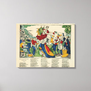 Lienzo Caricatura del demonio del dinero, 1860