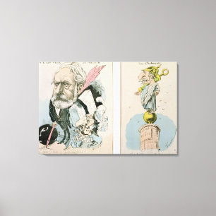 Lienzo Caricaturas de Victor Hugo y de Napoleon III