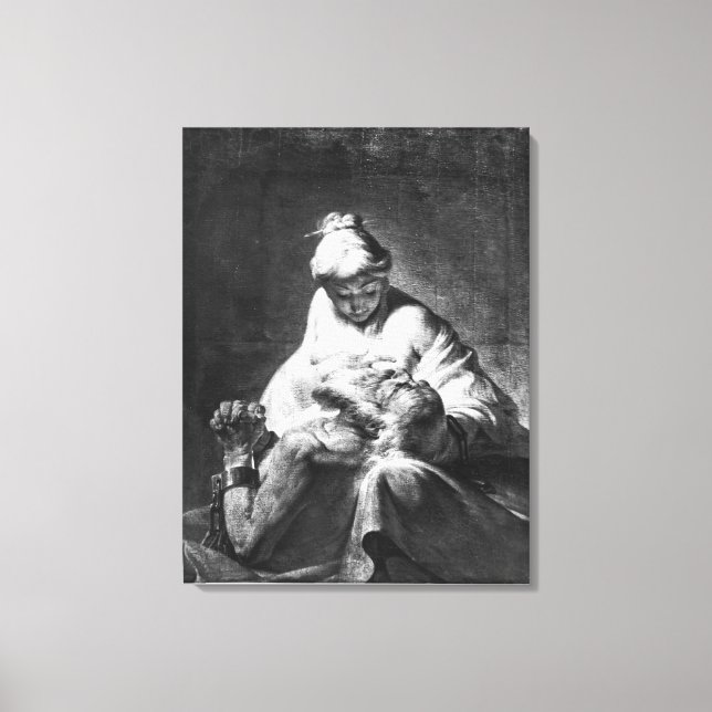 Lienzo Caridad romana (Anverso)