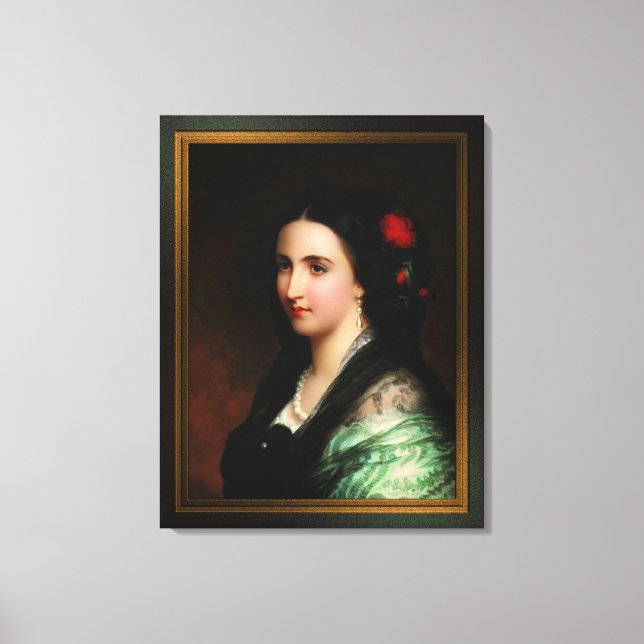 Lienzo Carlota de la emperatriz de México por Hermann Win (Anverso)