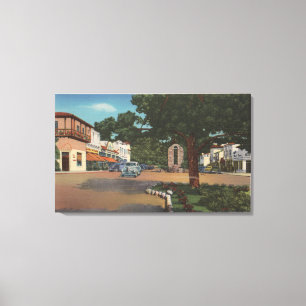 Lienzo Carmel, CA - escena de la calle con los árboles y