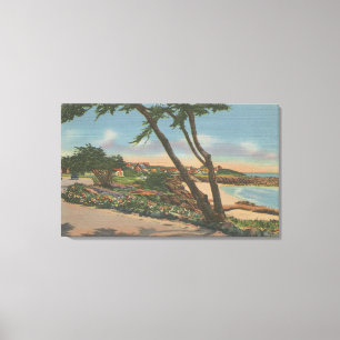 Lienzo Carmel, CA - hogares a lo largo de la opinión de