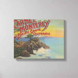 Lienzo Carmel, Monterey, y arboleda pacífica, CA -