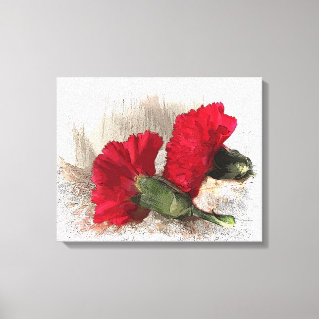 Lienzo Carnaciones Rojas en Brocade (Anverso)