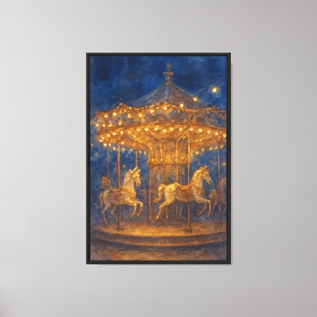 Lienzo Carnaval de acuarela de noche (Anverso)
