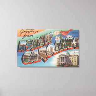 Lienzo Carolina del Norte (flor de estado/pájaro)