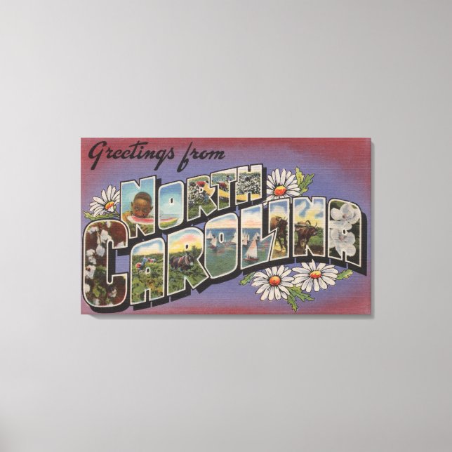 Lienzo Carolina del NorteEscenas de letras grandes 4 (Anverso)