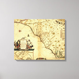 Lienzo Carolinas con el norte al mapa de RightPanoramic