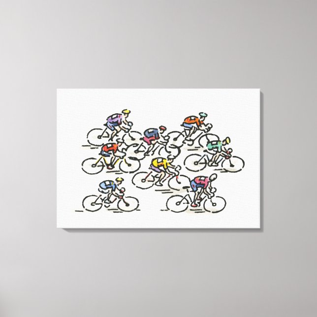 Lienzo Carrera de bicicletas (Anverso)