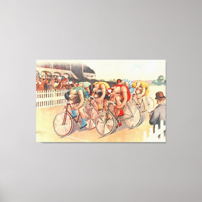 Lienzo Carrera de bicicletas 1895 (Anverso)
