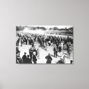 Lienzo Carrera de caballos en la fotografía de Saratoga