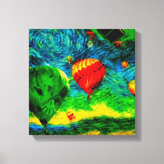 Lienzo Carrera de globos en espectacular cielo (Anverso)