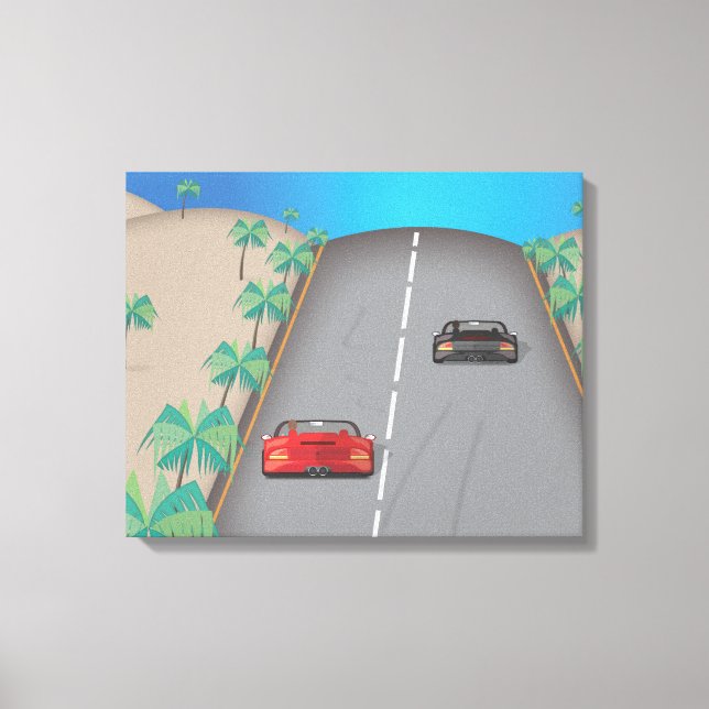 Lienzo Carrera Retro Arcade de los 80 (Anverso)