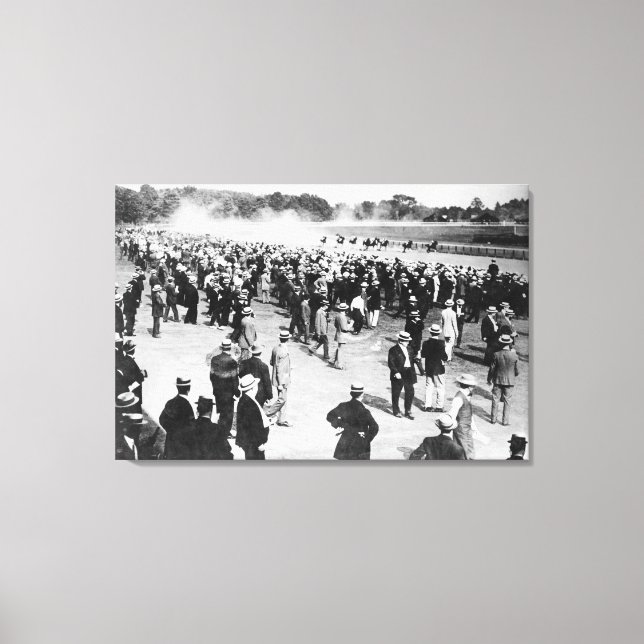 Lienzo Carreras de caballo en la foto de Saratoga (Anverso)