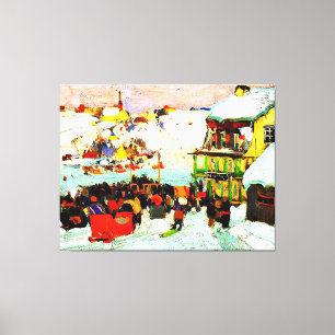 Lienzo Carreras de caballos en invierno, pintura artístic
