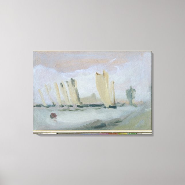 Lienzo Carreras de yates en el Solent, atribuida previame (Anverso)