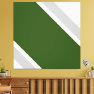 Lienzo Carreras Gris De Luz Verde Forestal Rayas En Blanc