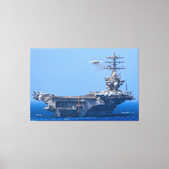 Lienzo CARRETERA DE AERONAVES DE EE.UU. - CVN-68 40x60 (Anverso)