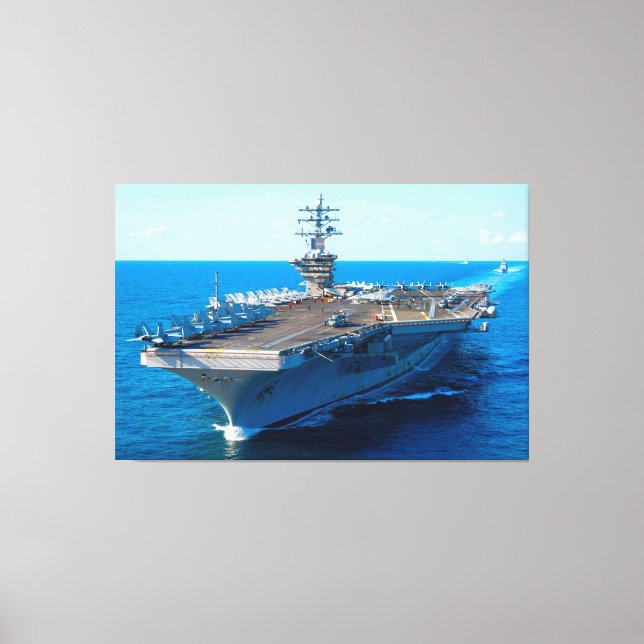 Lienzo CARRETERA DE AERONAVES DE EE.UU. - CVN-69 40x60 (Anverso)